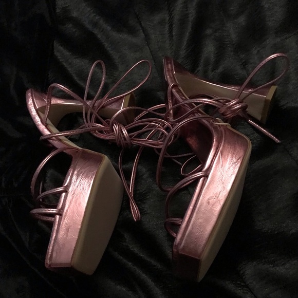 5/30% off - Metallic Pink Jeffrey Campbell Leather Heels Shoes - Picture 3 of 5